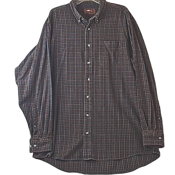 Bob Timberlake Mens Sz XLT Flannel Plaid Button Down Long Sleeve Shirt - Picture 1 of 12